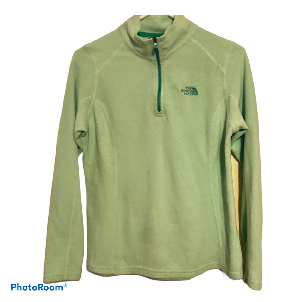 North Face light lime green fleece jacket size M